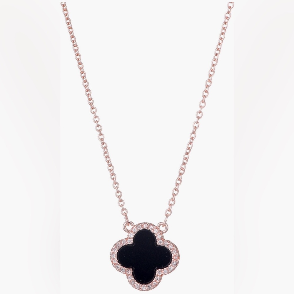 Adornia Rose Gold Clover Pendant Necklace - NWT